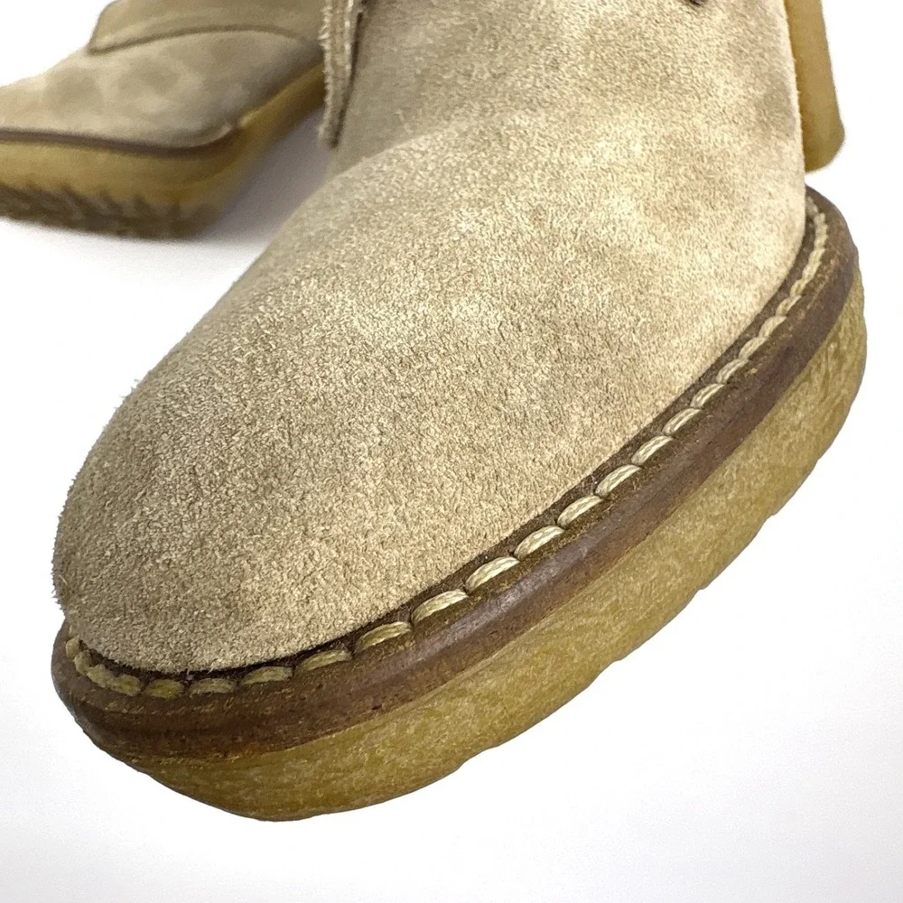 J Crew MacAlister Suede Bootie Womens Sz 7‎ Tan Beige Block Heel Chukka Desert